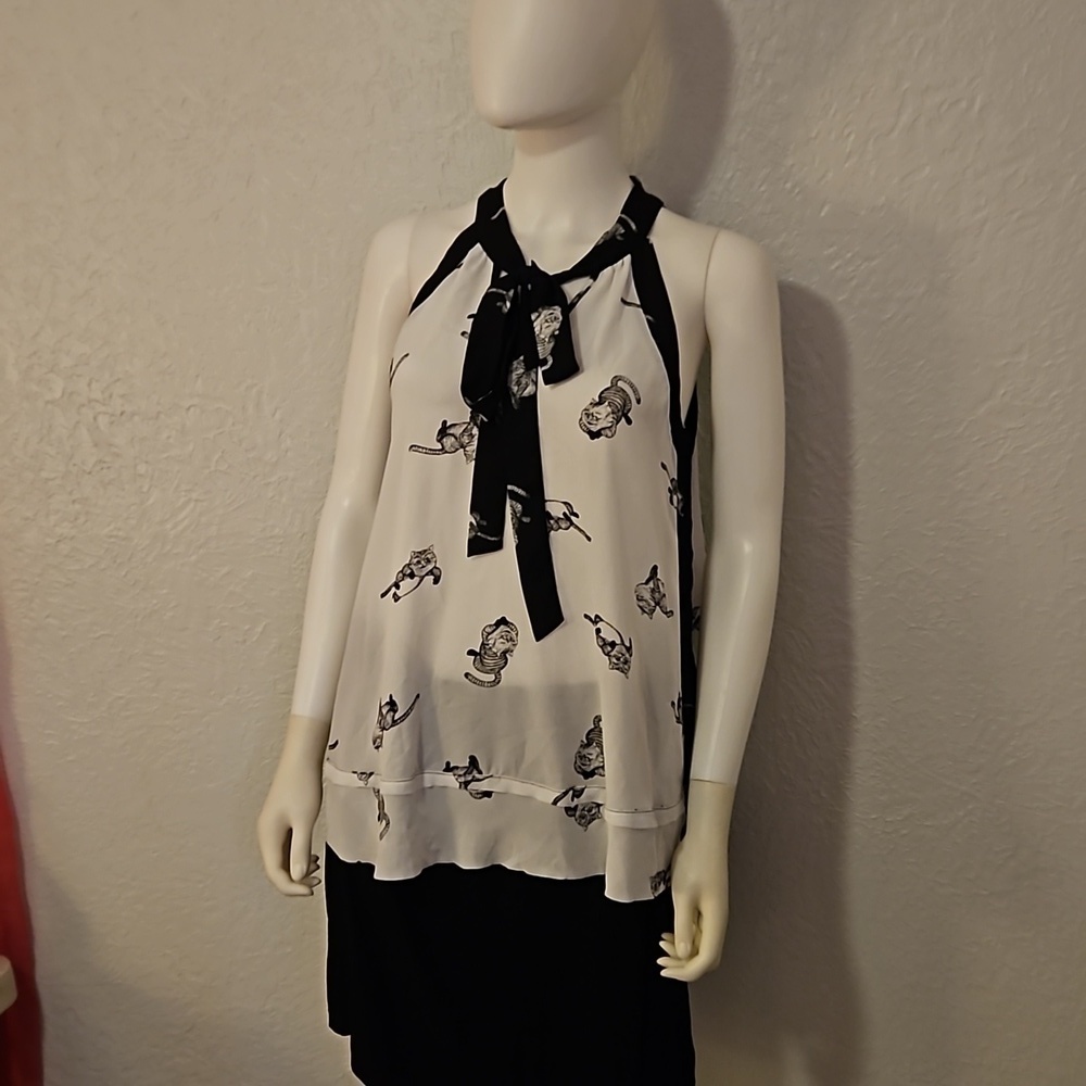 DISNEY Alice Through the Looking Glass Bow Tie Halter Sleeveless Slip Top - Picture 3 of 11